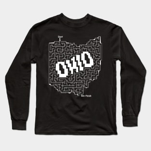 Ohio Maze White Long Sleeve T-Shirt